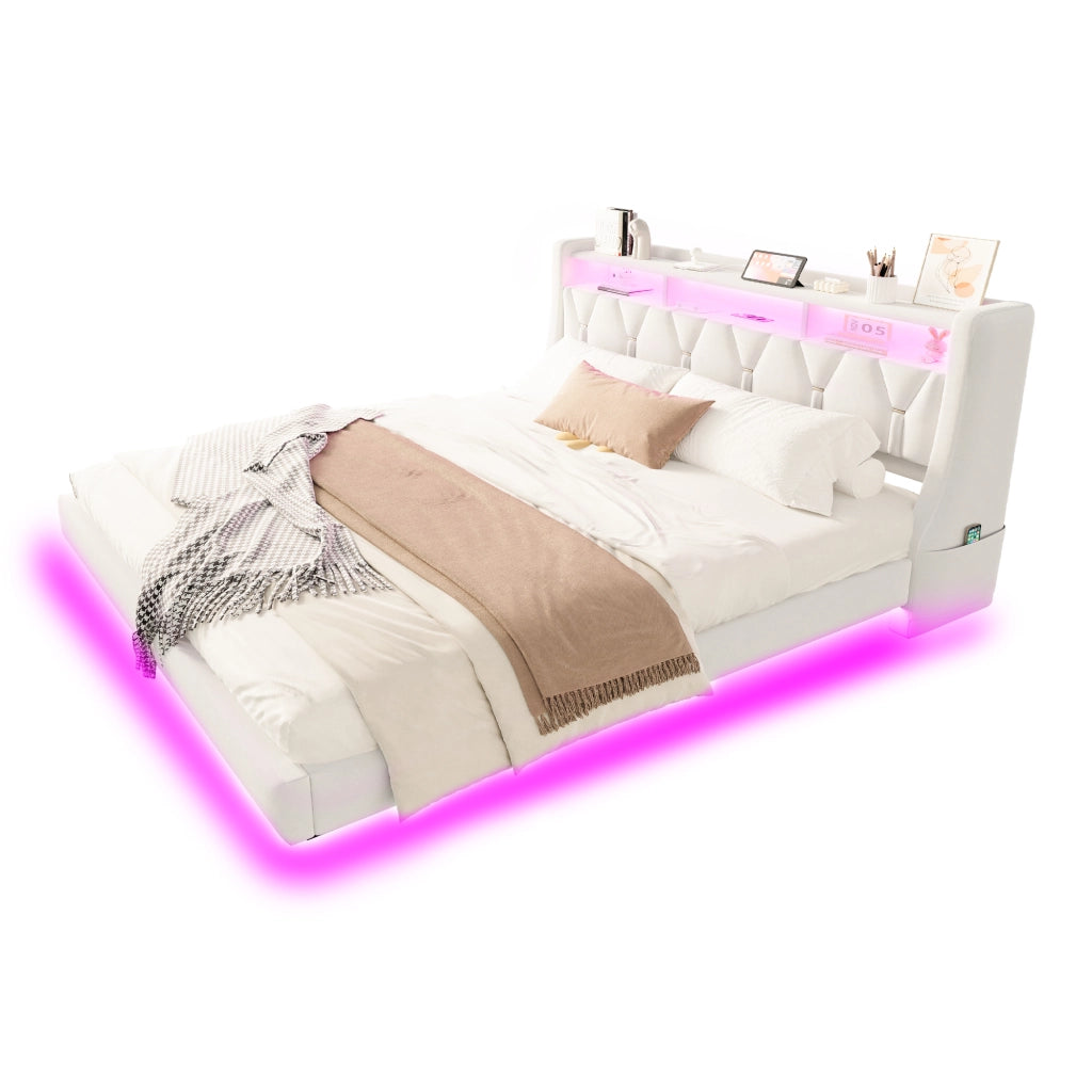 letto imbottito velluto beige 180 x 200 cm