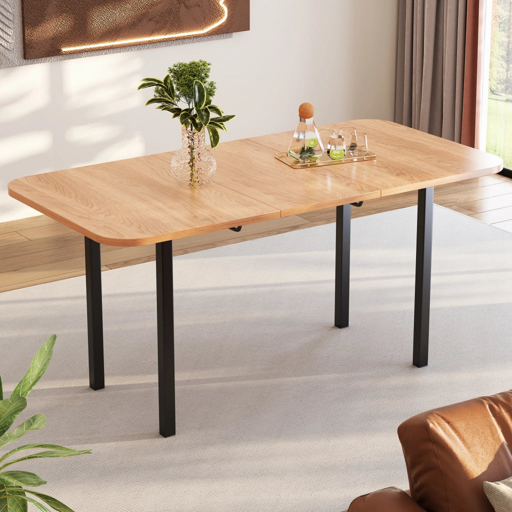 Tavolo da Pranzo Allungabile in Legno Naturale 120-160 cm ¨C Xylo ¨C Rettangolare, 4-6 Persone