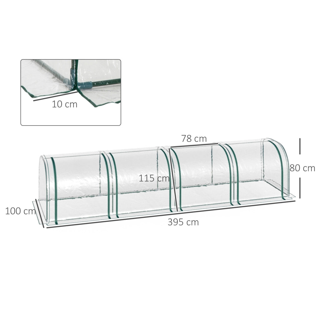 Serra da Giardino per Piante ¨C zephmum ¨C 395x100x80 cm PVC Verde
