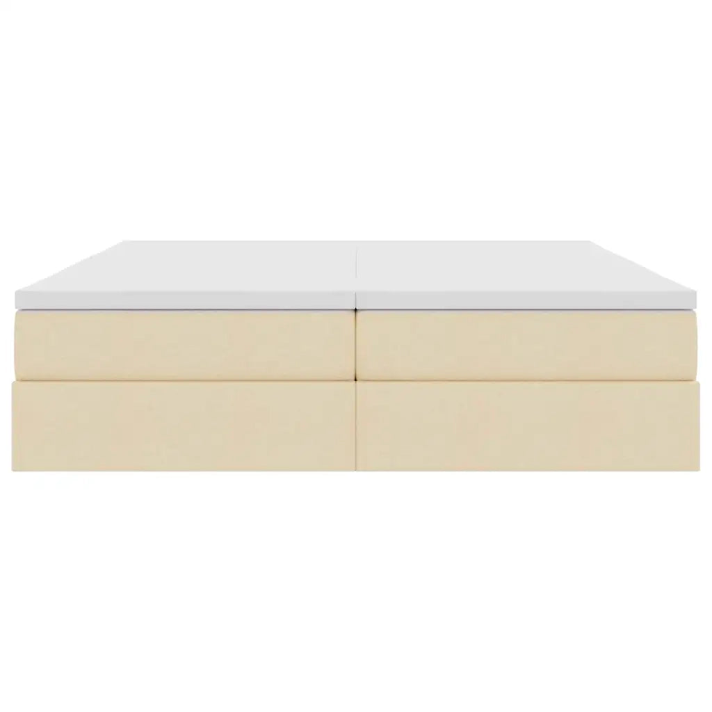 Letto con contenitore e materasso Crema 180 x 200 cm Poliestere 3370353