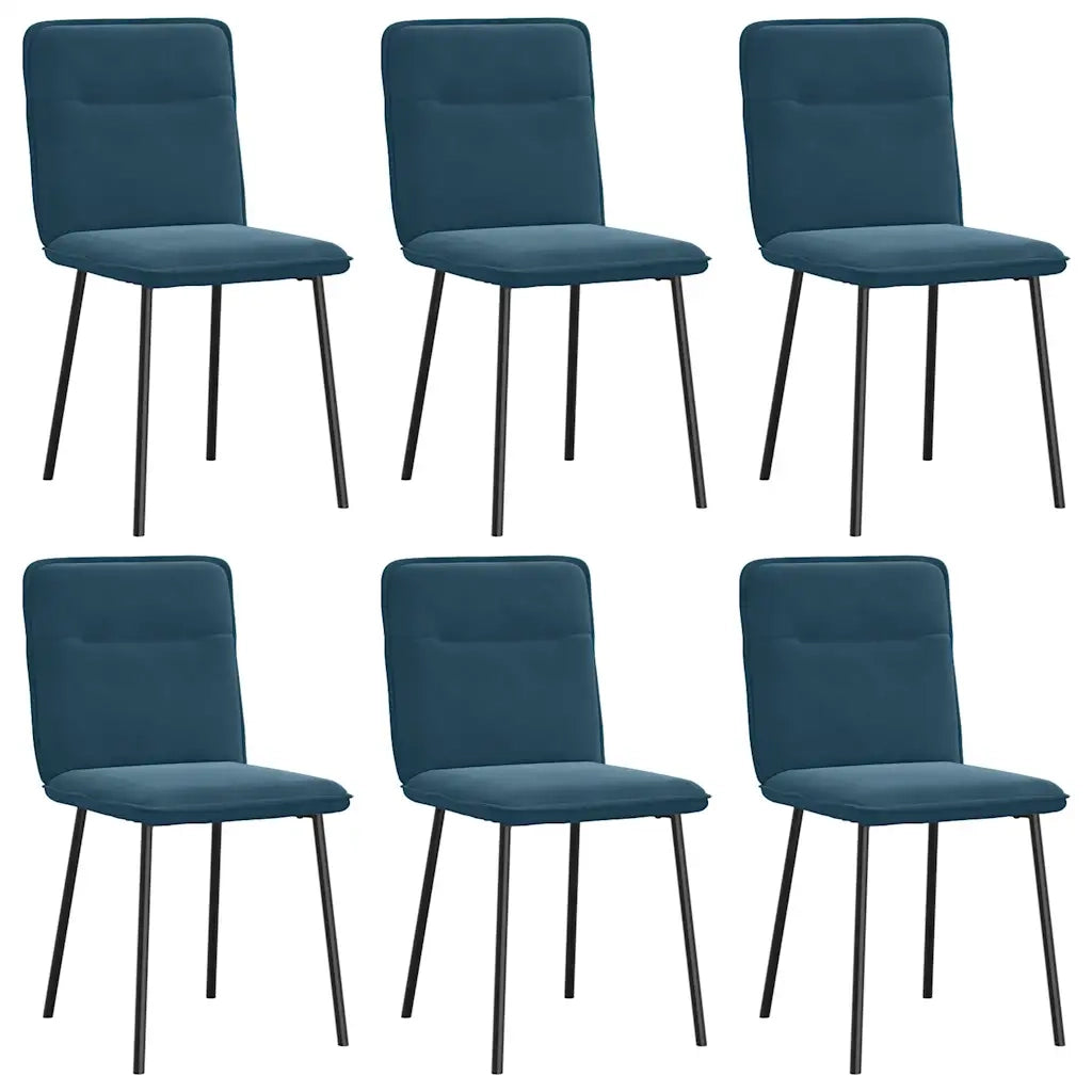 Sedie da Pranzo 6 pz Blu in Velluto 3315589