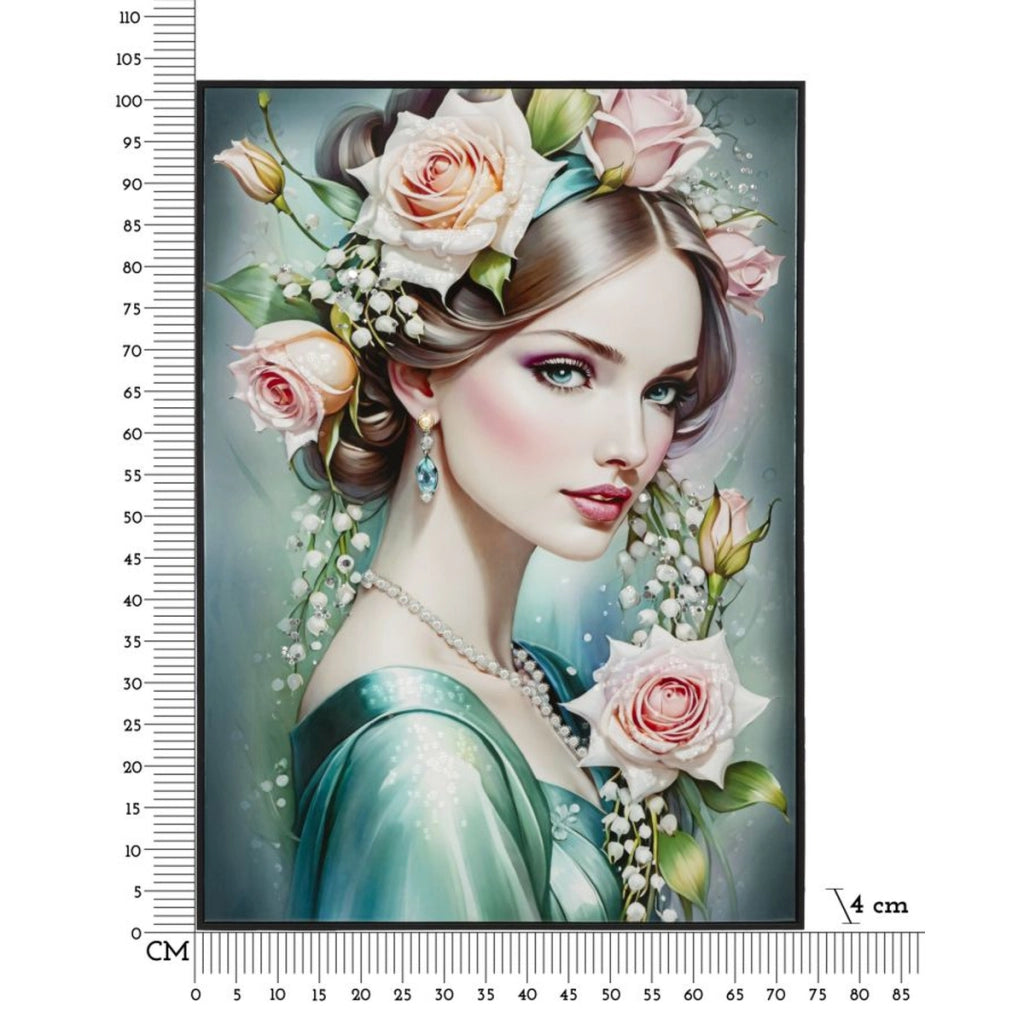Dipinto su tela Fantasy A donna tropicale con cornice, 72x102 cm