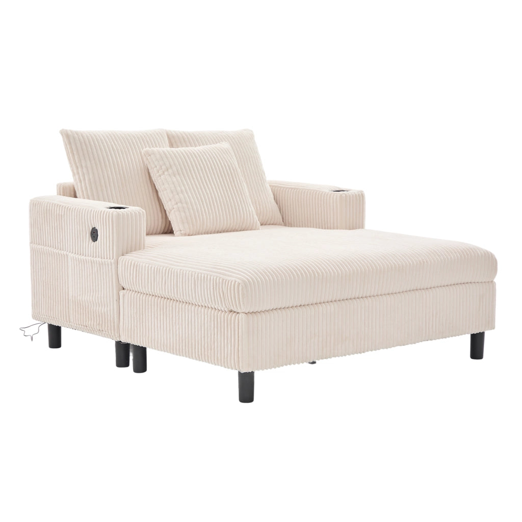 Poltrona letto comoda - Zephmum - Con porta-bicchieri, USB e luce LED