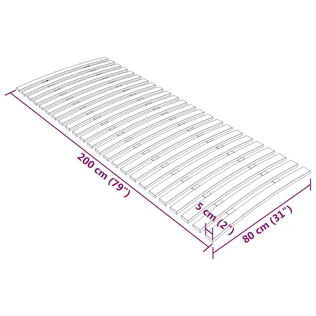Letto singolo | Letto per adulti | Rete di ricambio per letto con 24 doghe 80x200 cm