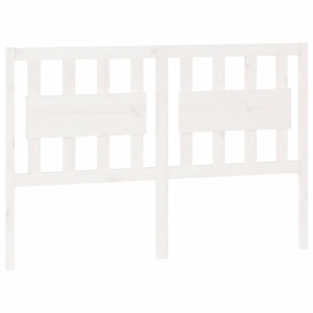 Testiera per Letto Bianca 145,5x4x100 cm Legno Massello di Pino 818571