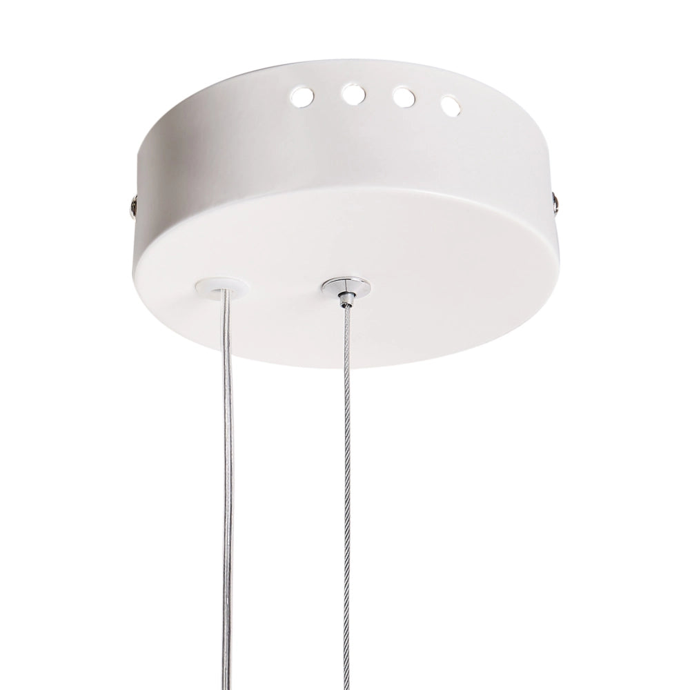 Lampada a sospensione a LED in metallo bianco con paralume acrilico aperto per l'illuminazione a sospensione