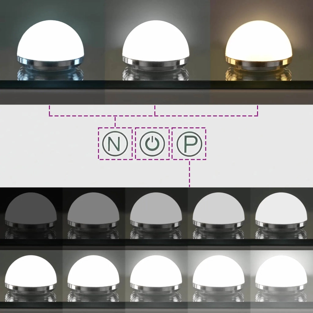 Specchio LED da Vanit¨¤ Bianco 80 x 10 x 52,5 cm Vetro e acciaio