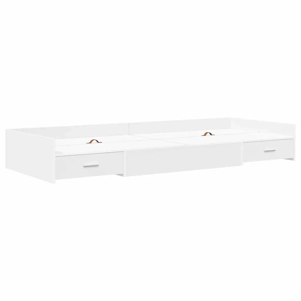 Letto singolo | Letto per adulti | Struttura del letto Bianco 90 x 200 cm Legno multistrato