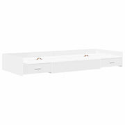 Letto singolo | Letto per adulti | Struttura del letto Bianco 90 x 200 cm Legno multistrato