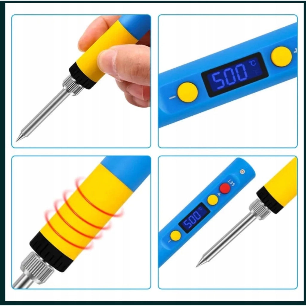 Saldatore Smart T65-BC2 – LCD 65W 500°C | USB-C, Powerbank | Elemento Riscaldante Ceramico, Auto-Ibernazione