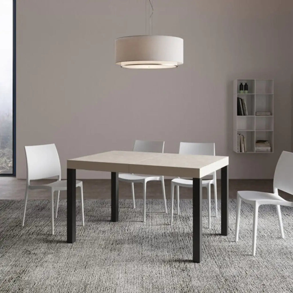 Tavolo allungabile 120/380x90 cm Everyday Premium cashmere gambe antracite
