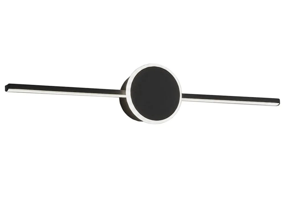 Lampada Da Muro Da Bagno Led Sopra Specchio 60cm APP849-1W Round Black