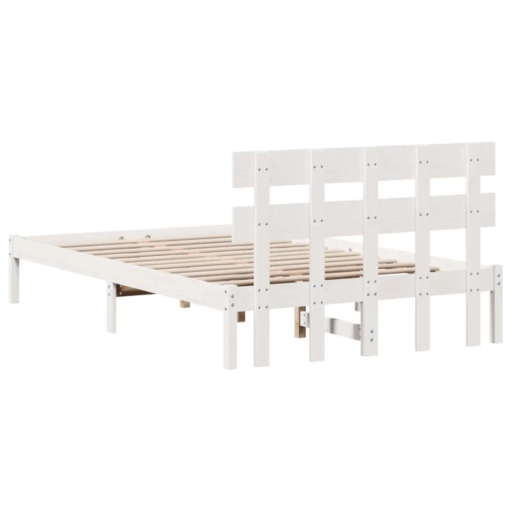 Letto matrimoniale | Letto per adulti | Struttura del letto Bianco 120 x 200 cm Legno massello di pino