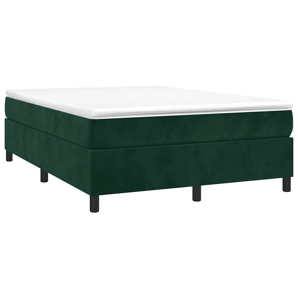 Letto matrimoniale | Letto per adulti | Struttura Letto a Rete a Molle Verde Scuro 140x200 cm in Velluto