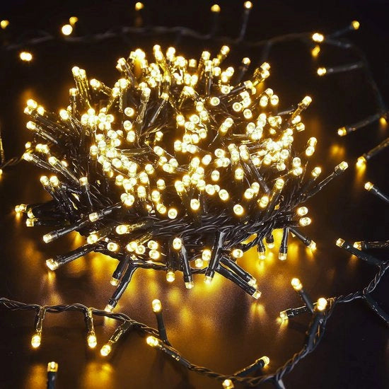 Fili di Luce per Natale 7.5m 300 LED - Bianco Caldo - 8 Modelli - Impermeabile - Per Interno e Esterno - Ideale per Albero di Natale - Feste - Matrimoni e Terrazza