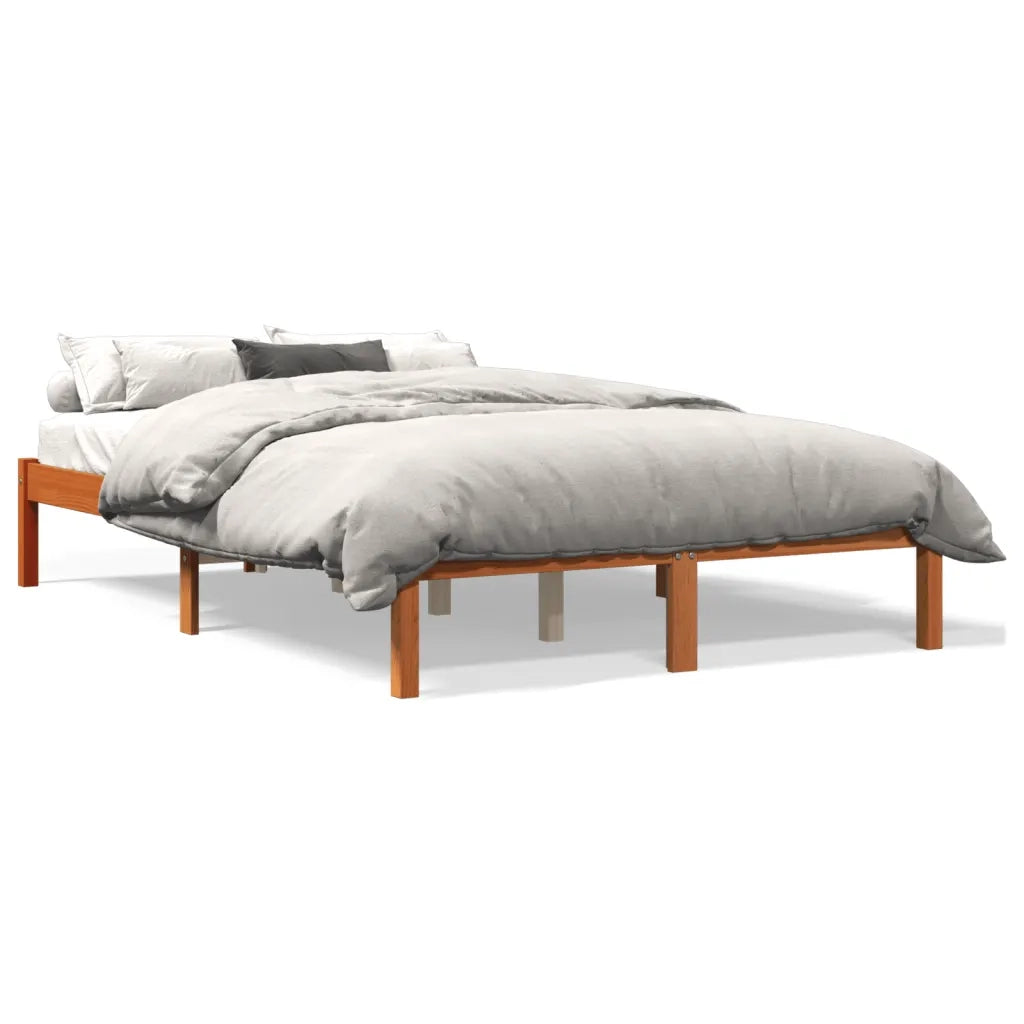 Giroletto senza Materasso-Struttura Letto Marrone Cera 120x200 cm Legno di Pino 158280