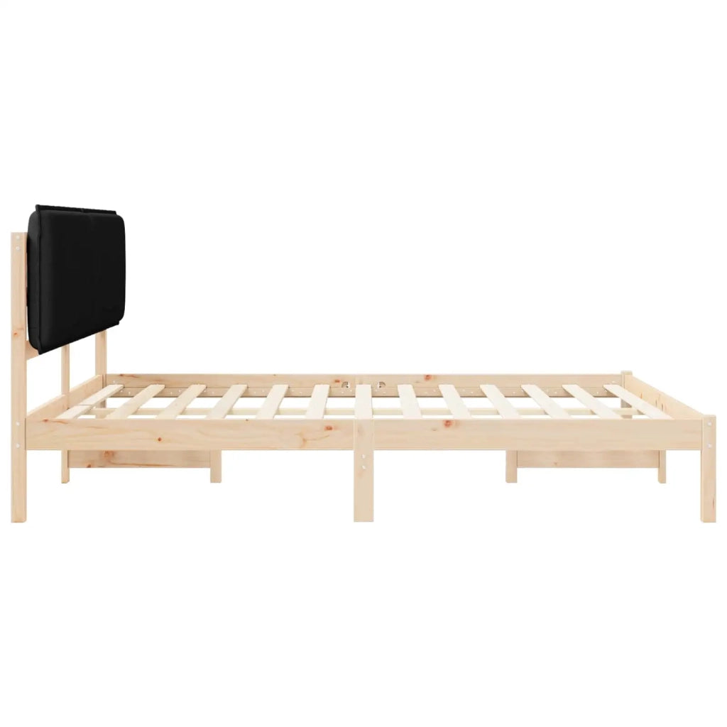 Letto con Testiera Rivestita Nero 200 x 200 cm 3405559