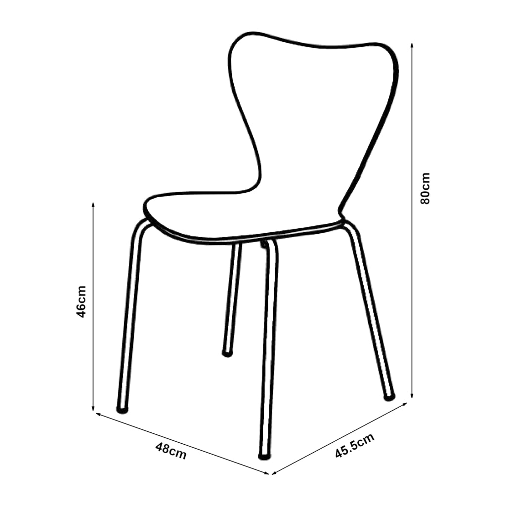 Set di 4 Sedie da Sala Essunga Impilabili - Nero / Cromato [en.casa]