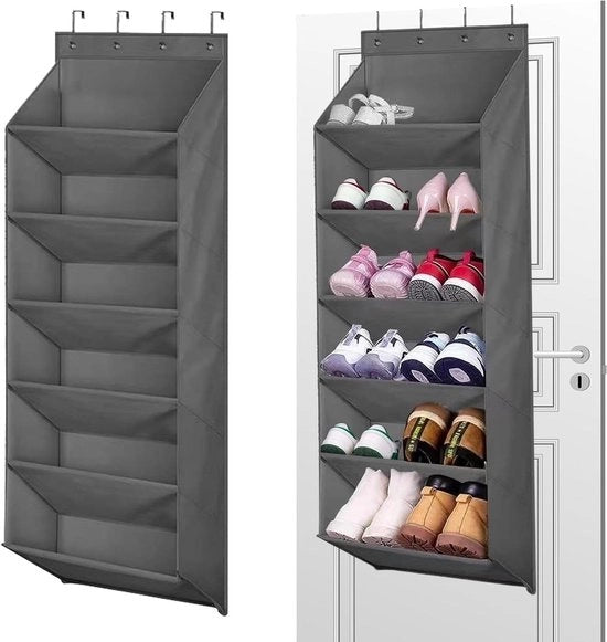 Organizzatore per scarpe per sopra la porta - Raccoglitore per scarpe appeso per armadio - Raccoglitore per scarpe per armadio - Deposito per scarpe appeso - Organizzatore per scarpe intelligente