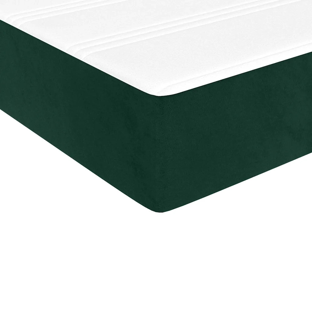 Letto singolo | Letto per adulti | Giroletto a Molle con Materasso Verde Scuro 80x200 cm Velluto