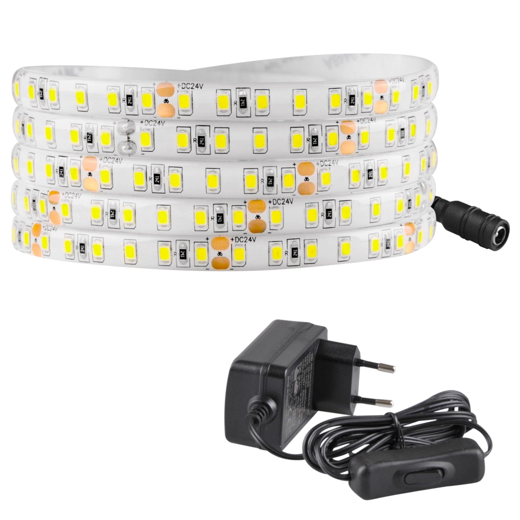 Kit striscia LED 24V 5m IP65 6500K con switch Polux