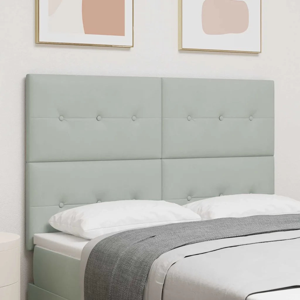 Testiera | Testata LED con strisce LED Grigio chiaro 144 cm Velluto