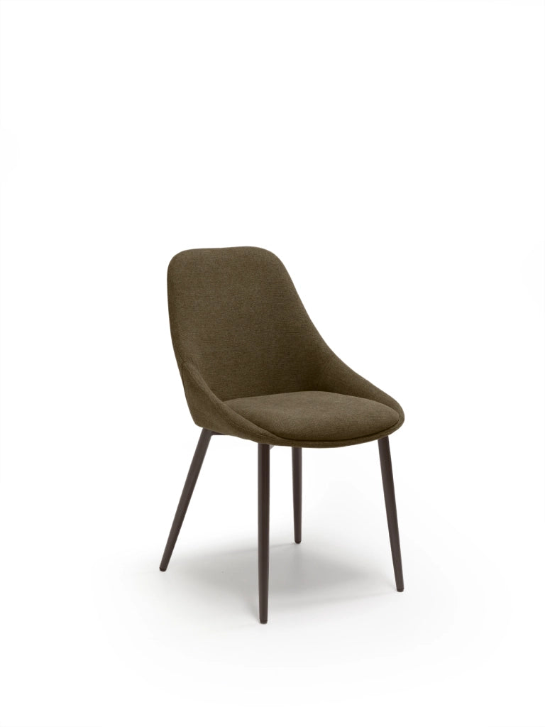 Set 4 Sedie Kira 51x59x85 cm Gambe in Metallo Bronzo Marrone