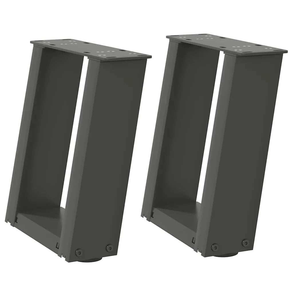 Gambe per Tavolino da Caff¨¨ a Forma di U 2 pz | Piede del tavolo Antracite 30x(30-31) cm Acciaio