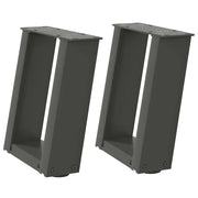 Gambe per Tavolino da Caff¨¨ a Forma di U 2 pz | Piede del tavolo Antracite 30x(30-31) cm Acciaio
