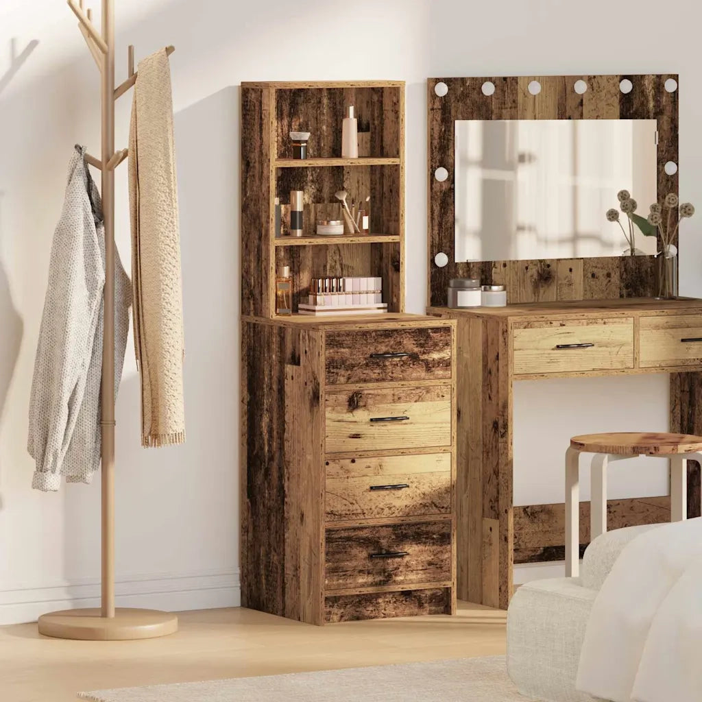 Credenza | Madia | Buffet da pranzo | Armadio da pranzo Legno vecchio 40 x 41 x 135 cm Legno multistrato