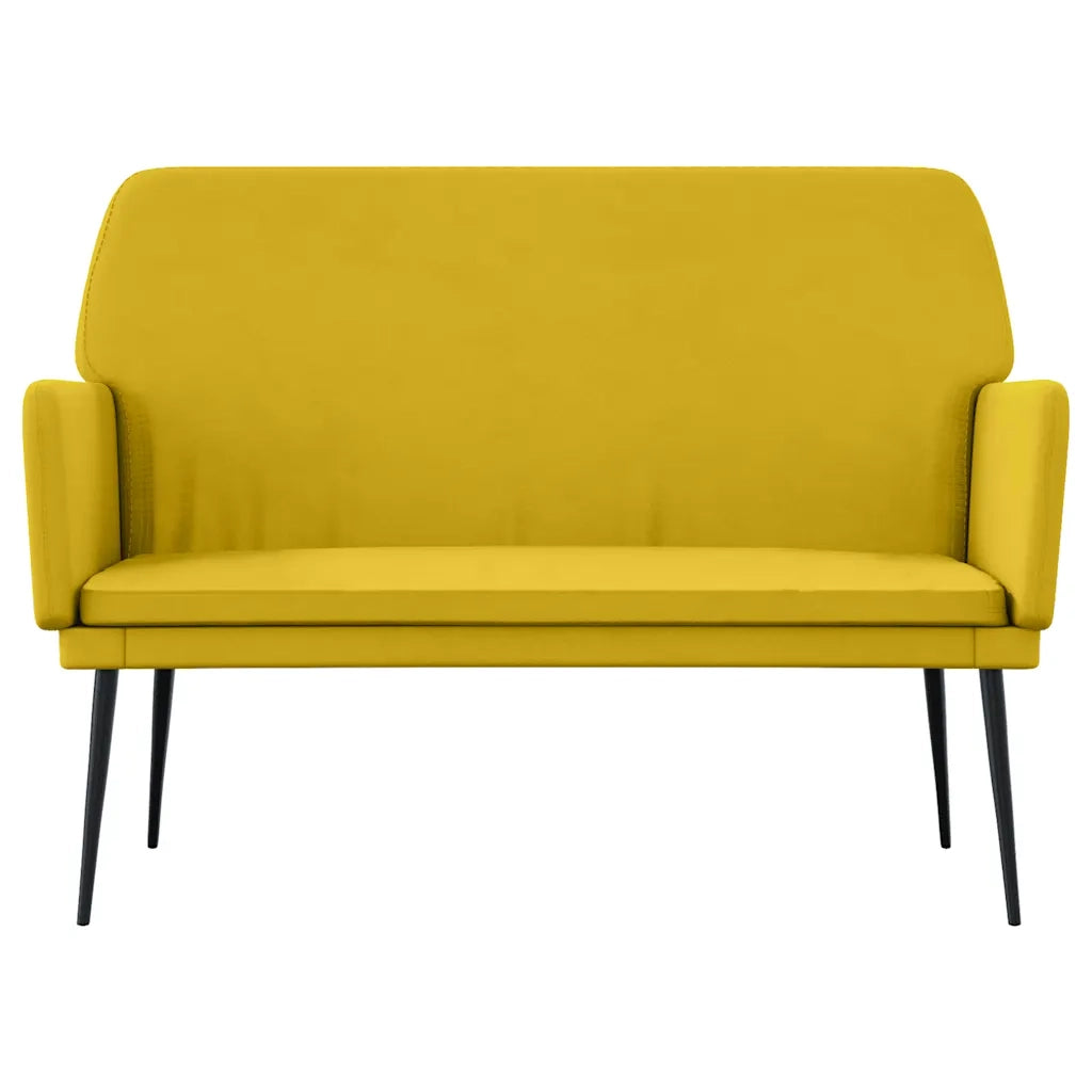 Panca-Sgabello-Divanetto Gialla 108x79x79 cm in Velluto 429158