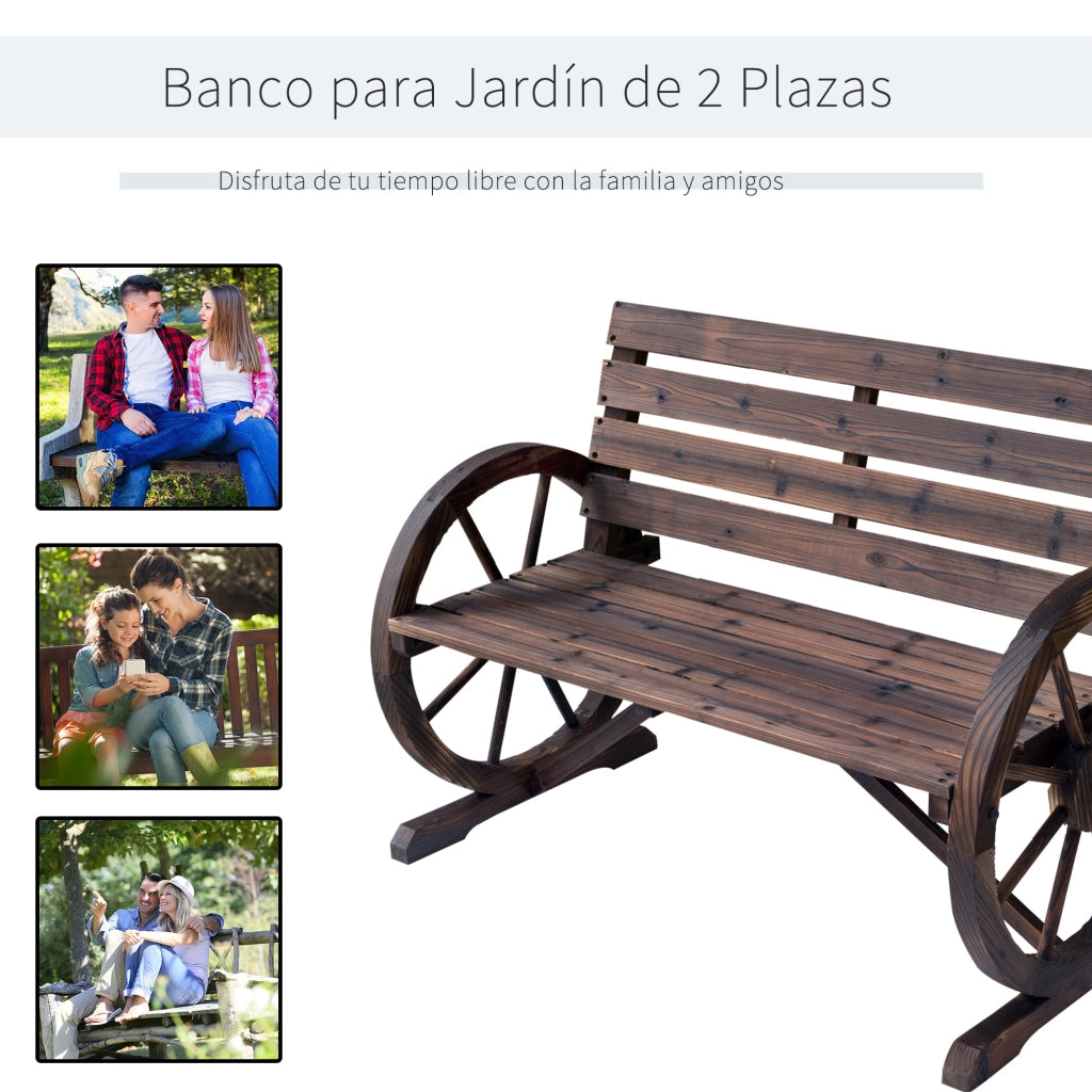 Panchina da Giardino in Legno ¨C Minimal ¨C Carbonizzato 105.5x56x79 cm