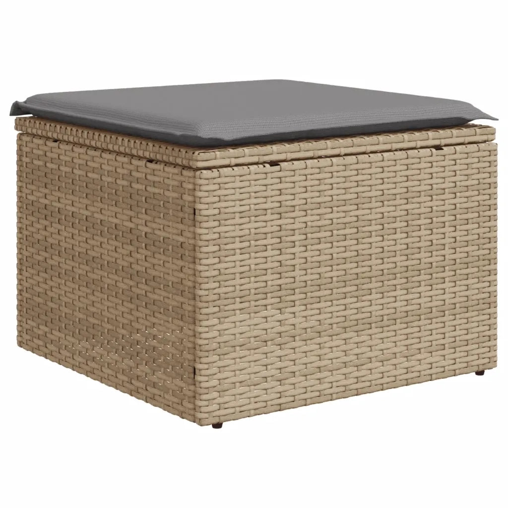 Set Divano da Giardino 6 pz con Cuscini Beige Misto Polyrattan