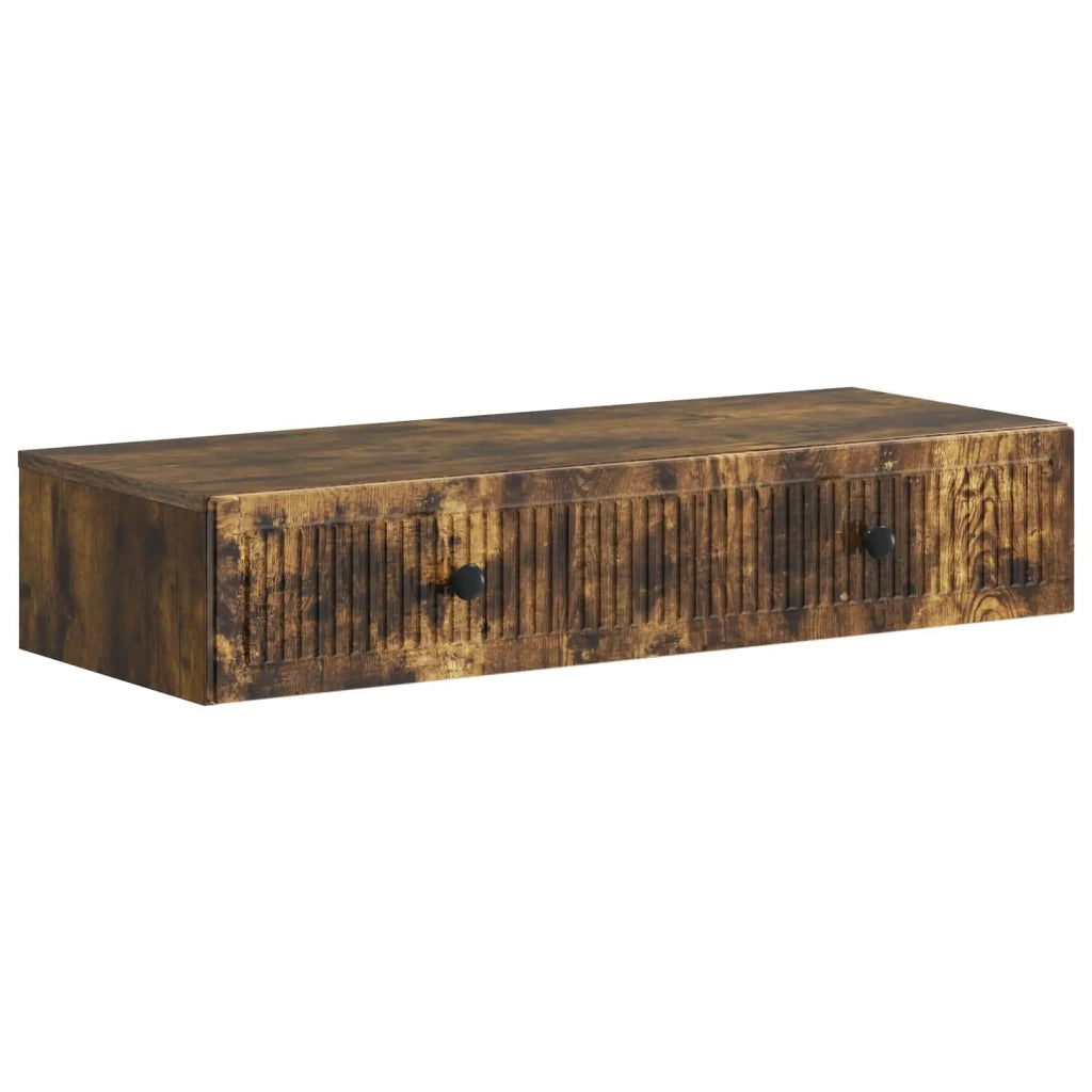Tavolino da Parete Laterale | Tavolo laterale | Tavolino Rovere Fumo 87,5 x 34,5 x 17 cm
