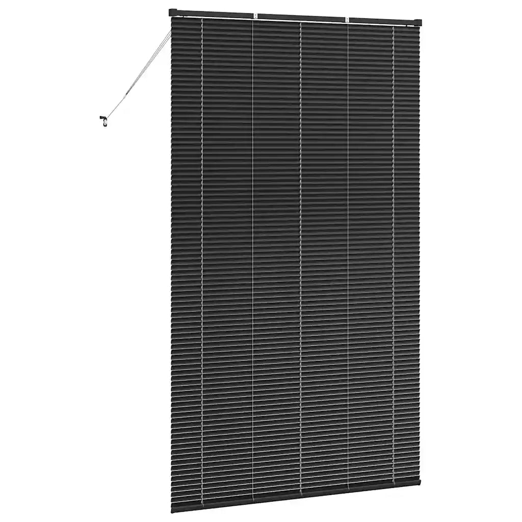 Tendaggi a Veneziana | Tenda a lamelle Nero 220 x 125 cm Alluminio