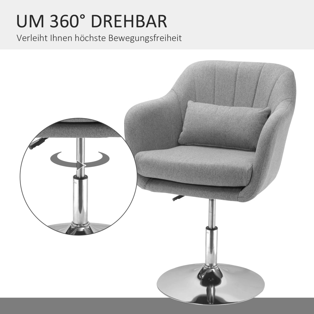 Sedia da ufficio girevole, regolabile in altezza ¨C zephmum ¨C tessuto grigio, metallo, 60x60x79-91 cm