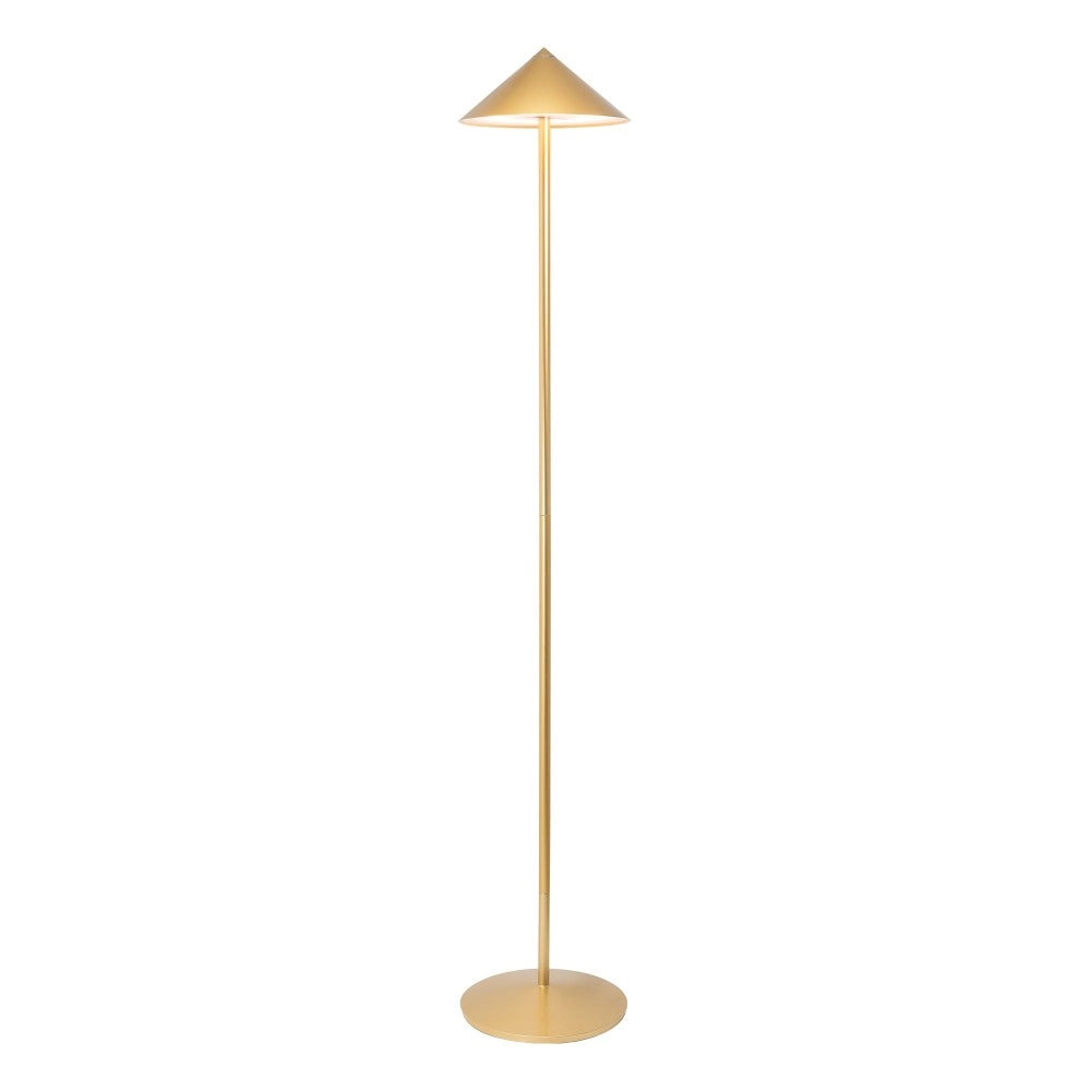 Zafferano Lampada da Terra Led Ricaricabile Pina XXL - 6W, IP65, Dimmer Touch, Testa Magnetica, Design Moderno per Interni ed Esterni - Oro