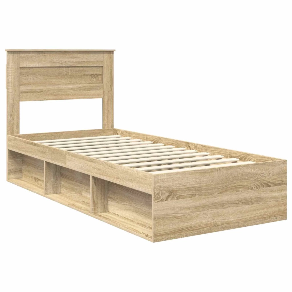Struttura del letto-Giroletto Rovere Sonoma 75 x 190 cm Pino massello 519018