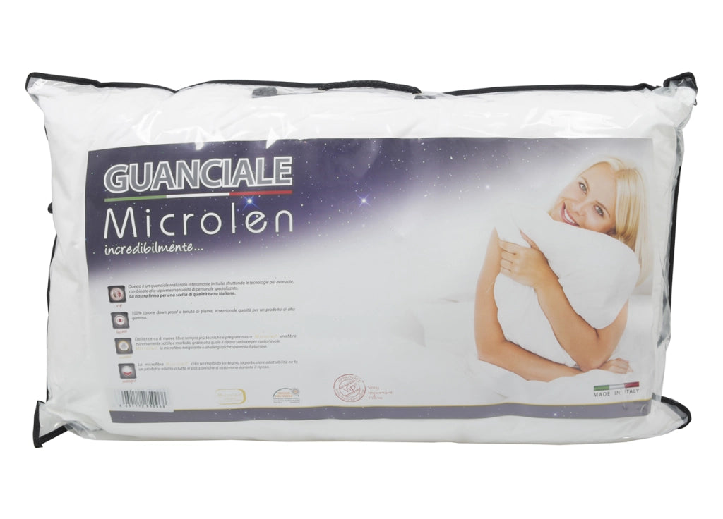Guanciale Cuscino Letto 50x80cm Anallergico Traspirante Confortevole Microlen