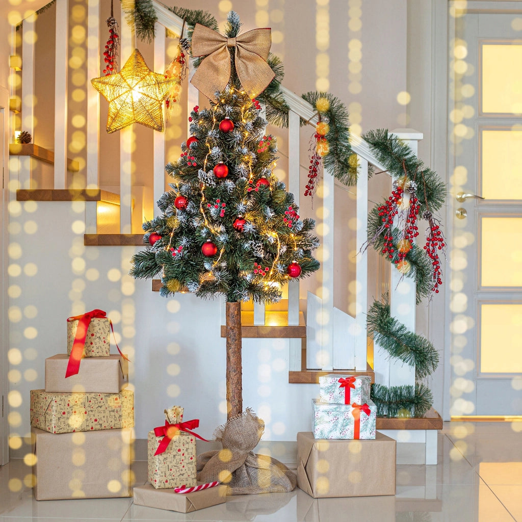 Albero di Natale artificiale KADAX su tronco, 160 cm, realistico, denso, a forma di diamante, stabile.