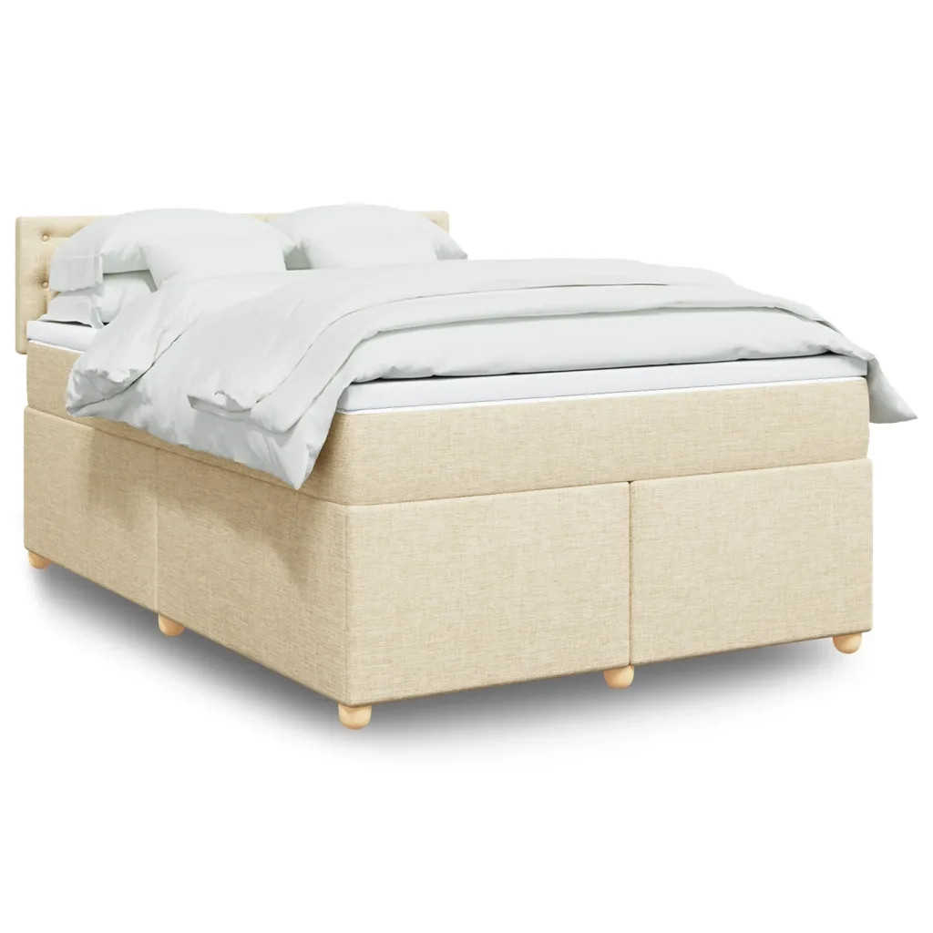 Giroletto a Molle con Materasso Crema 140x200 cm in Tessuto 3286722