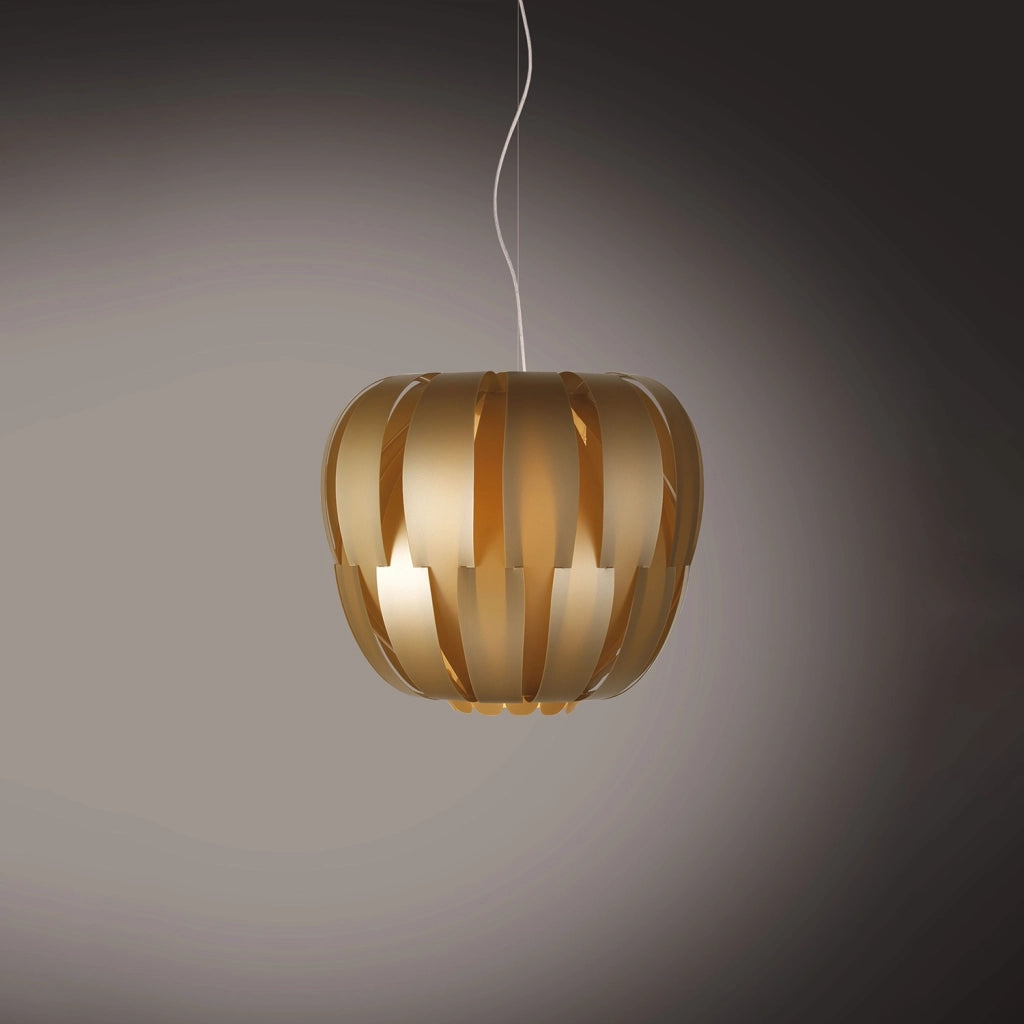 Sospensione Moderna Queen Polilux ® New Gold E Metallo Cromo 1 Luce E27 D42Cm