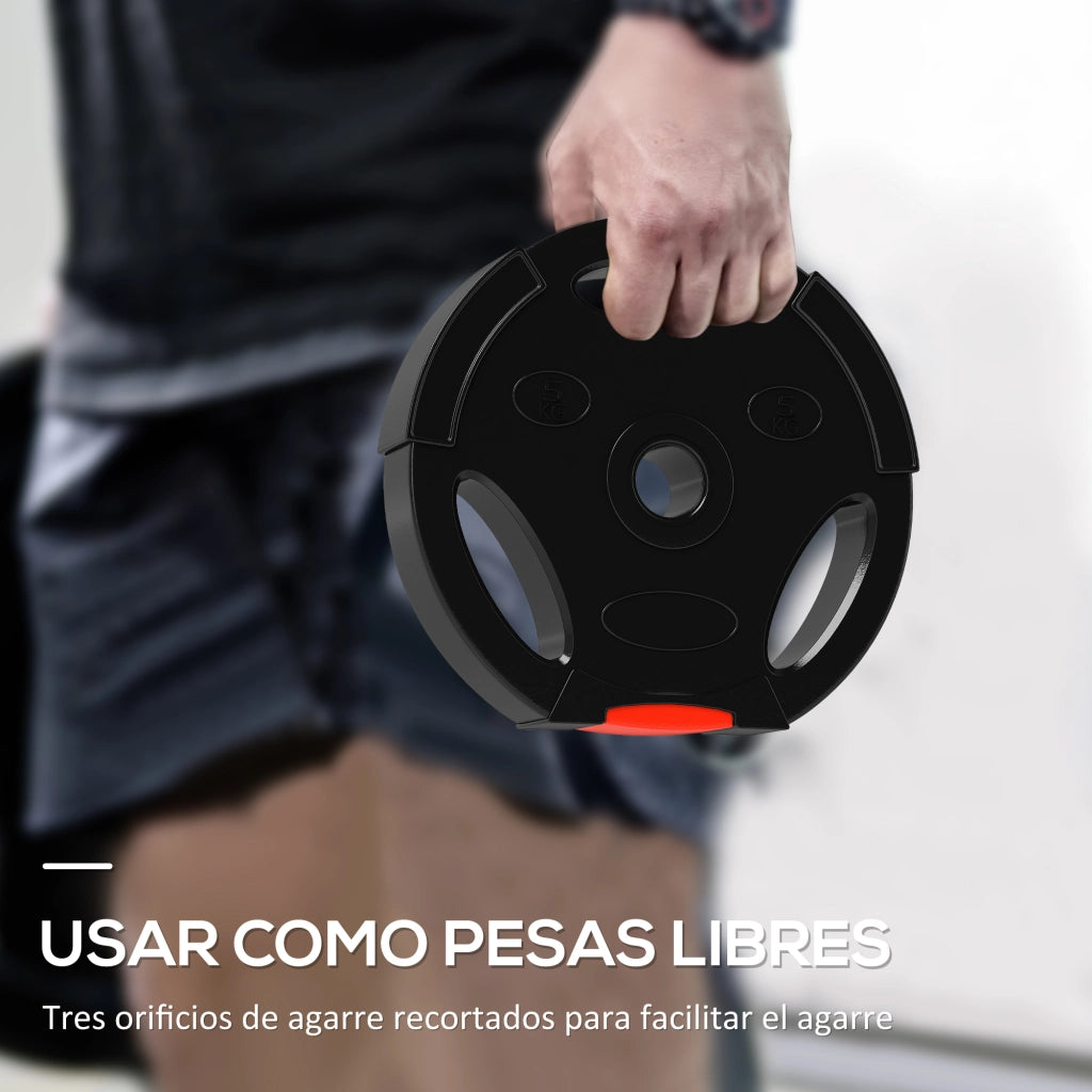 Dischi per bilanciere 4 pezzi 2x5 kg 2x2,5 kg ¨C zephmum ¨C Nero