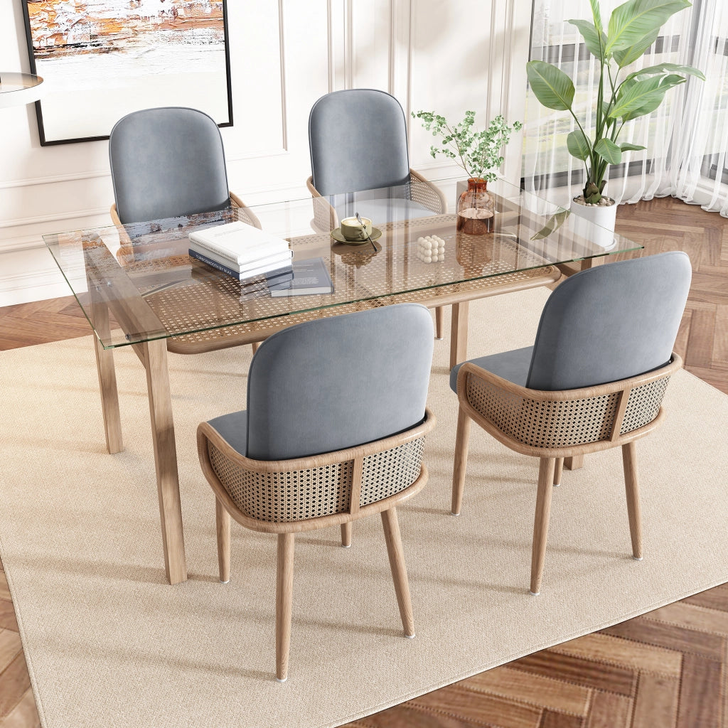 SEDIA DA PRANZO Set da 2 pezzi 61 x 59,5 x 52 cm in velluto grigio