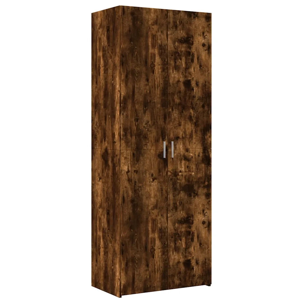 Credenza-Buffet-Armadio da cucina Rovere Fumo 70x42,5x185 cm in Legno Multistrato 344042