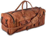 Borsa Sport per Uomo - Borsa a Weekend in Pelle - Marrone