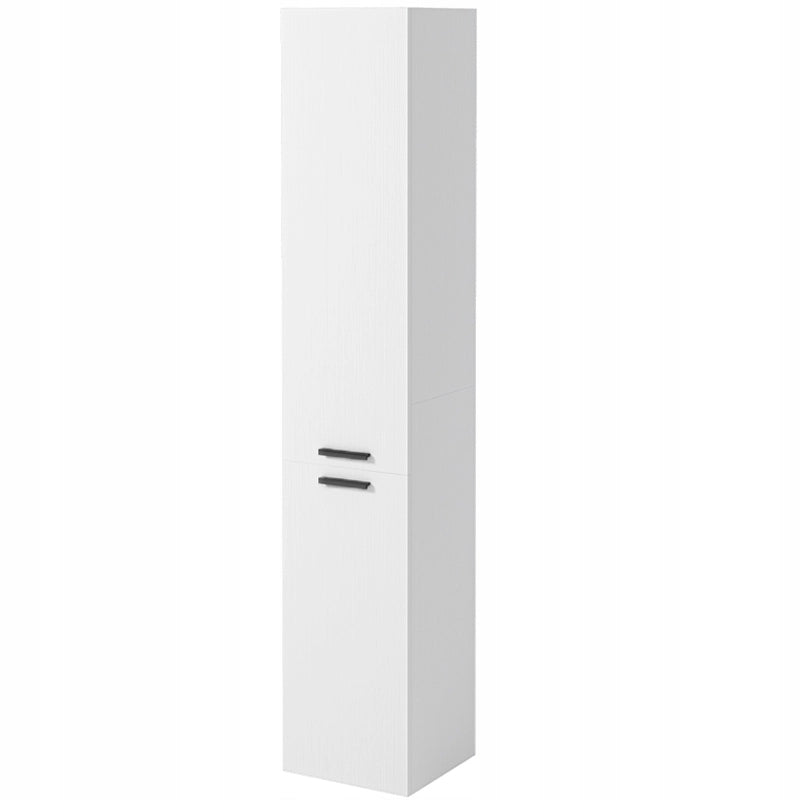 Mobile bagno a colonna con 2 ante, bianco, alto, ripiani moderni, 174 cm