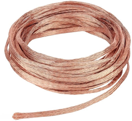 Cavo a terra in rame intrecciato 8m x 3mm per terra e riduzione del rumore