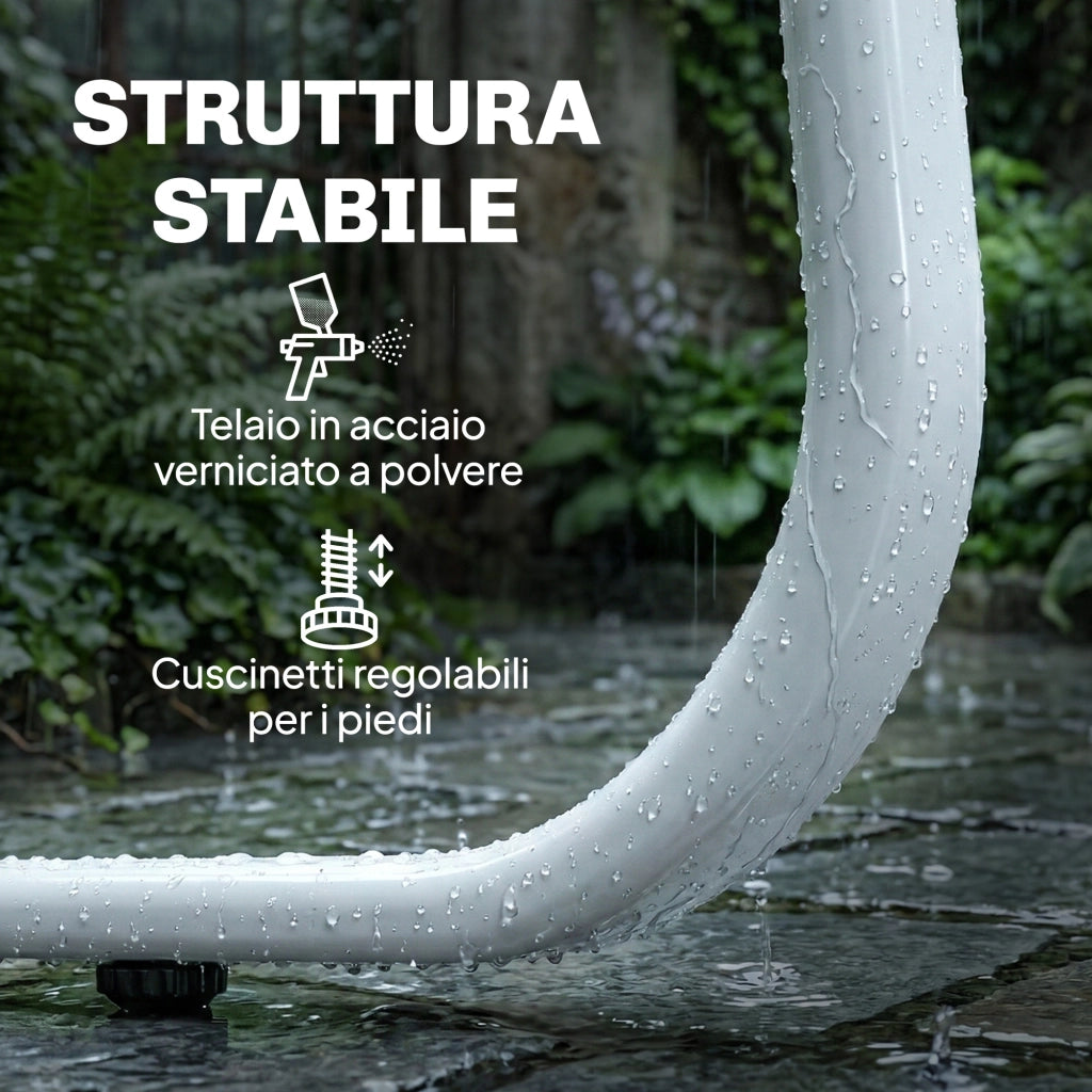 Set da Giardino 4 Pezzi con Divano, Poltrone, Tavolino, Khaki e Bianco