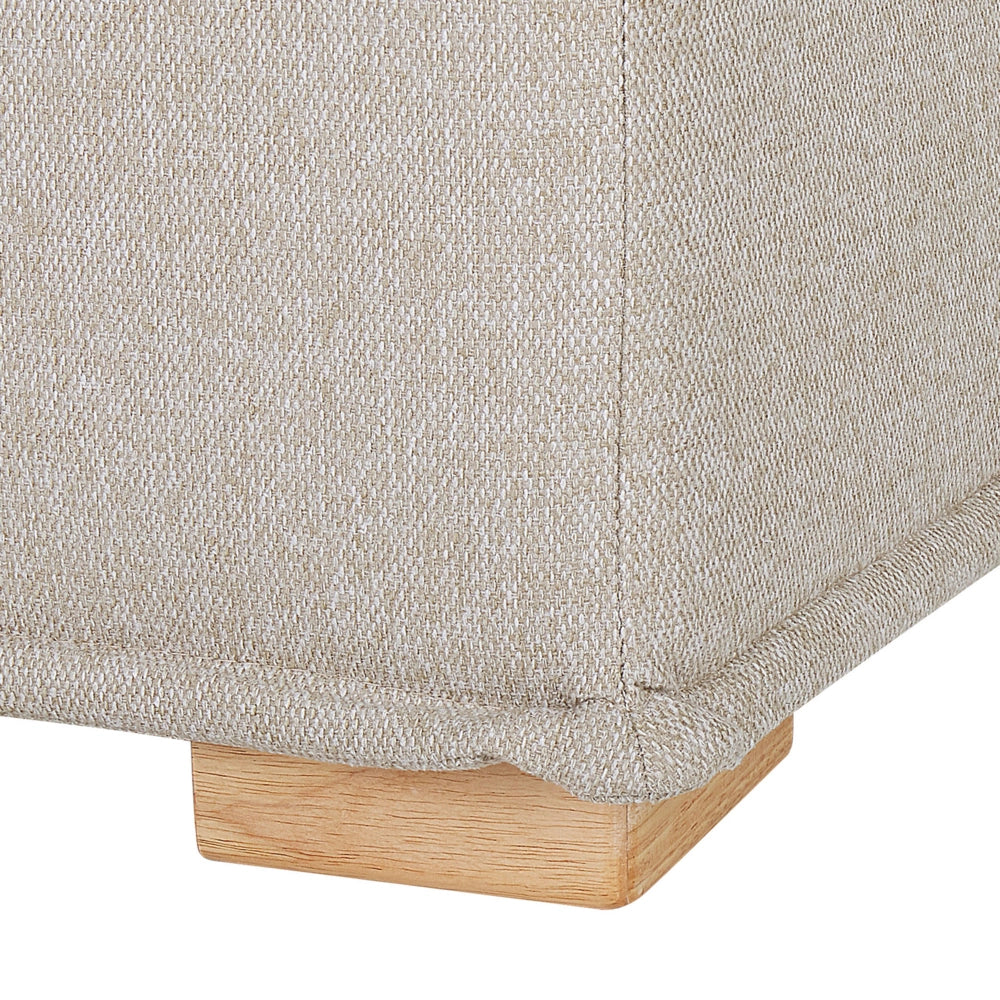 Sedile 1 posto Gambe in legno massello di poliestere beige Sedile trapuntato Fodera per cuscino rimovibile